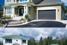 Houses, one with an attached garage and the other with a detached garage