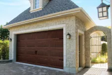 Garage door with wooden look