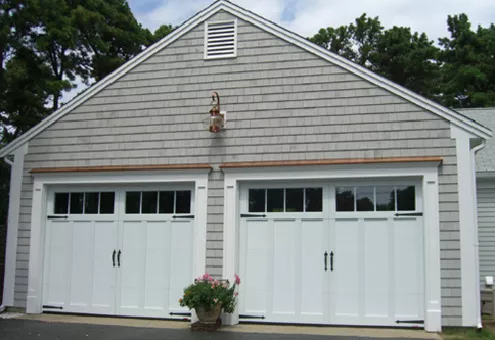 Garage Door With Flowers Decoration 